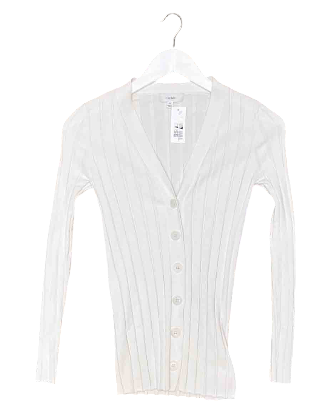 Size XS | Oroton Cream Long-sleeve Ribbed Top