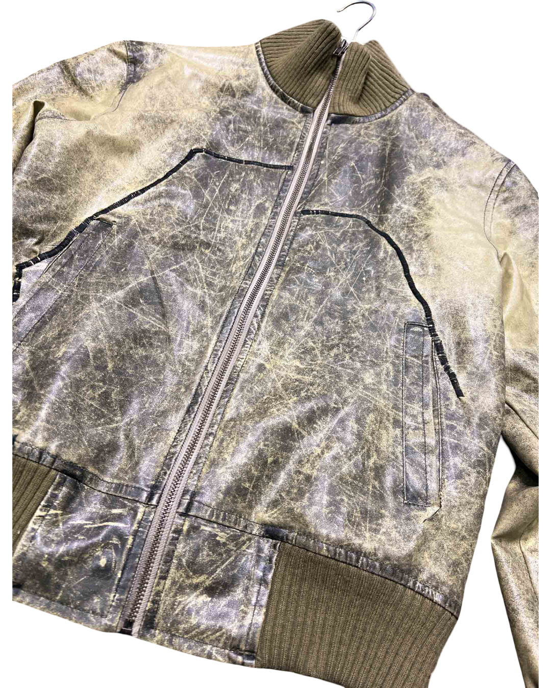 Size M | Fitswell vint. Stone Pleather Bomber Jacket