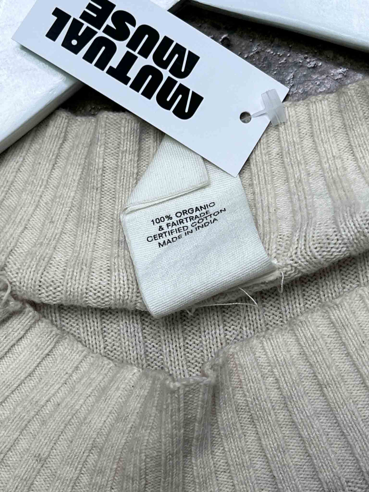 Size XL | Kowtow Beiege Organic Cotton Ribbed Jumper