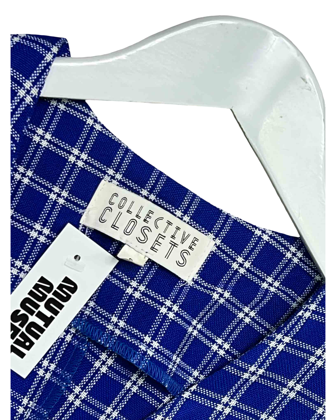 Size S | Collective Closets Blue Plaid Midi Dress