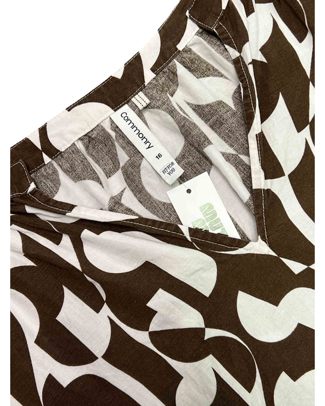 Size 16 | Commonry Brown Geometric Print Top