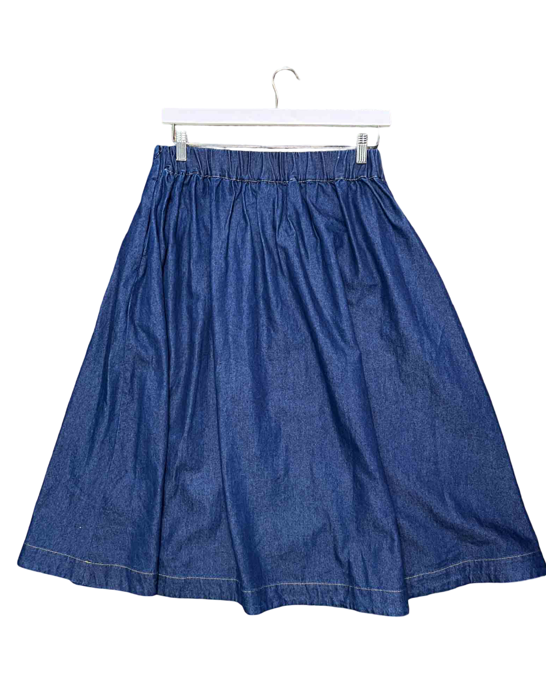 Size 10 (M) | Gorman Pleated Denim Midi Skirt