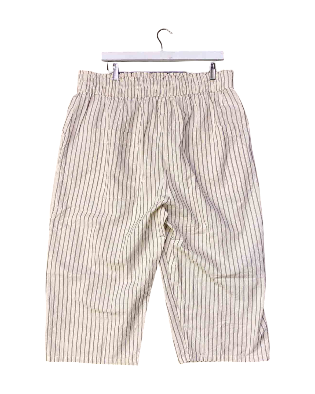 Size XL | Meg by Design Cream Stripe Wide Leg Pants