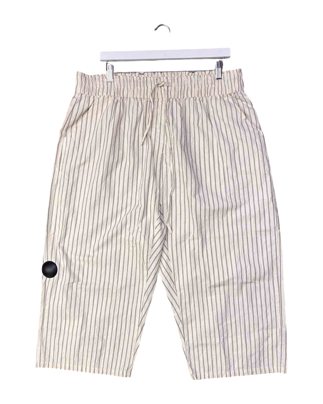 Size XL | Meg by Design Cream Stripe Wide Leg Pants