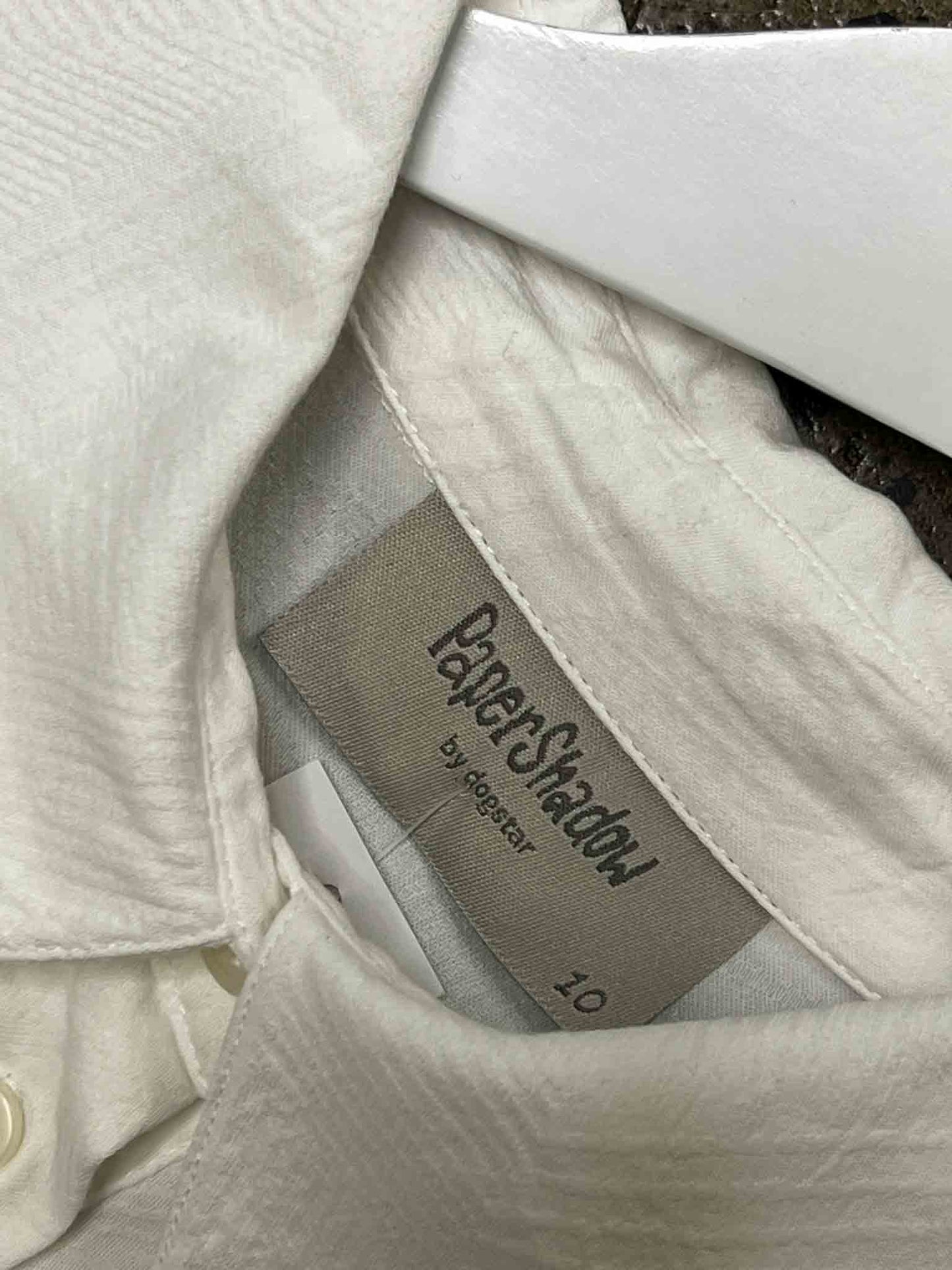 Size M (10) | PaperShadow by Dogstar White Cotton/Linen Mini Dress