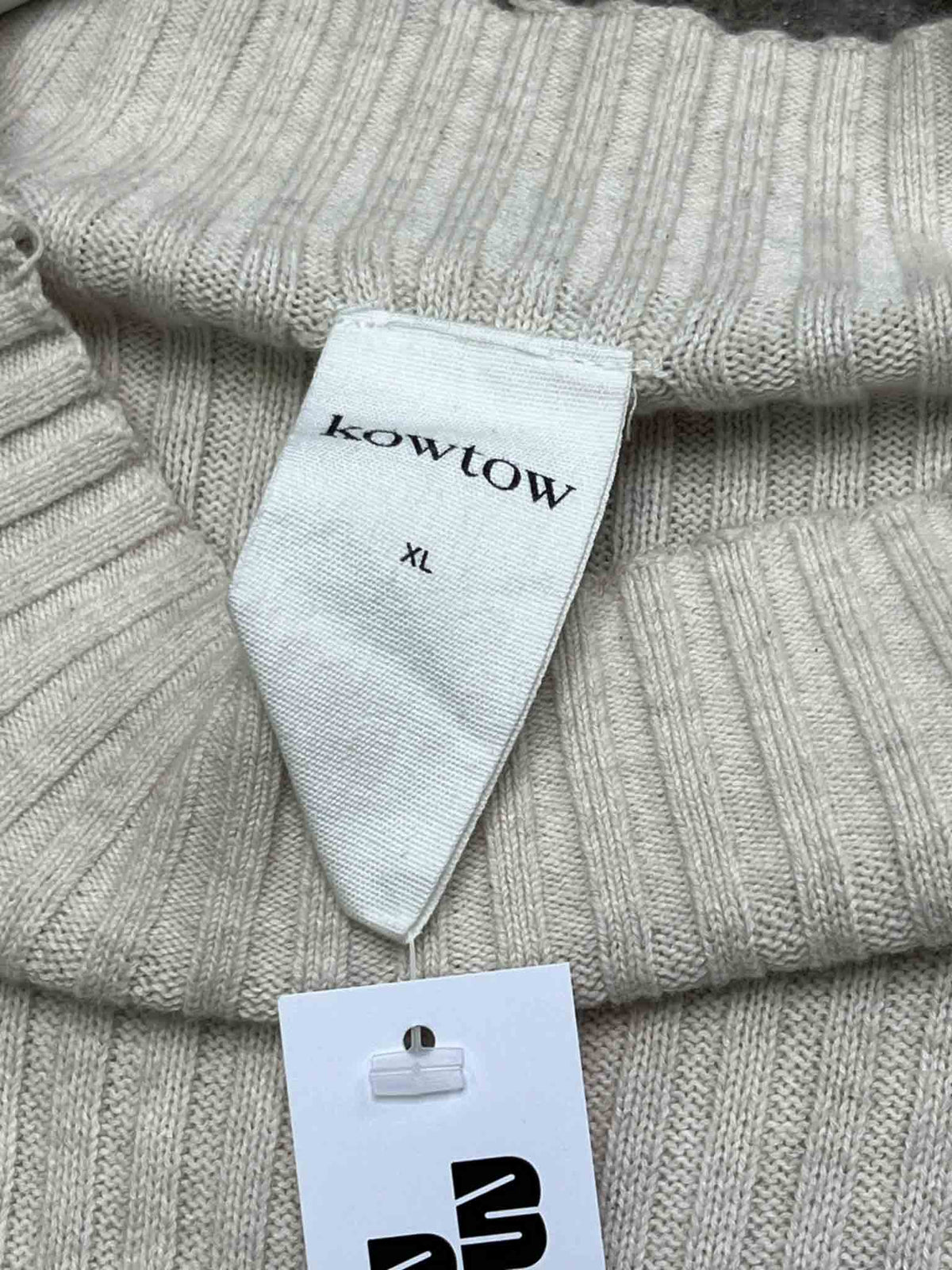 Size XL | Kowtow Beiege Organic Cotton Ribbed Jumper