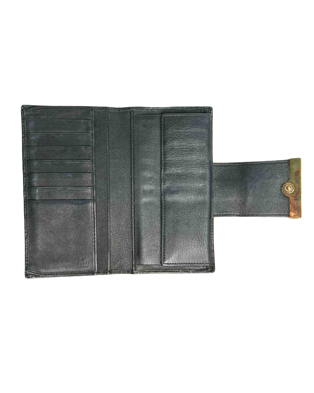 Gucci Navy Leather Monogram Wallet