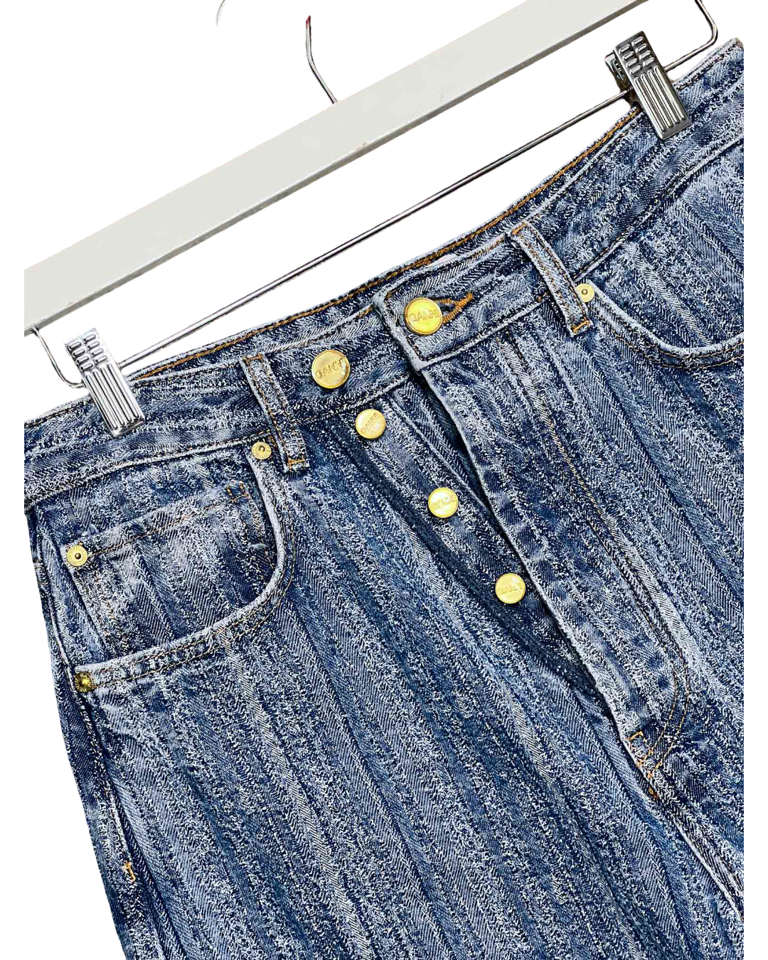 Size 28" | Ganni Striped Baggy Jeans