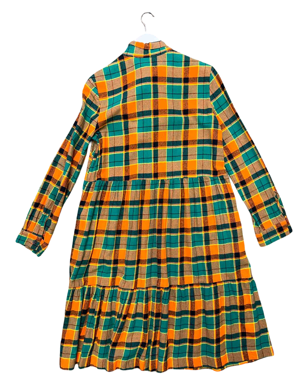 Side 8 | Obus Green/Orange Tartan Midi Dress