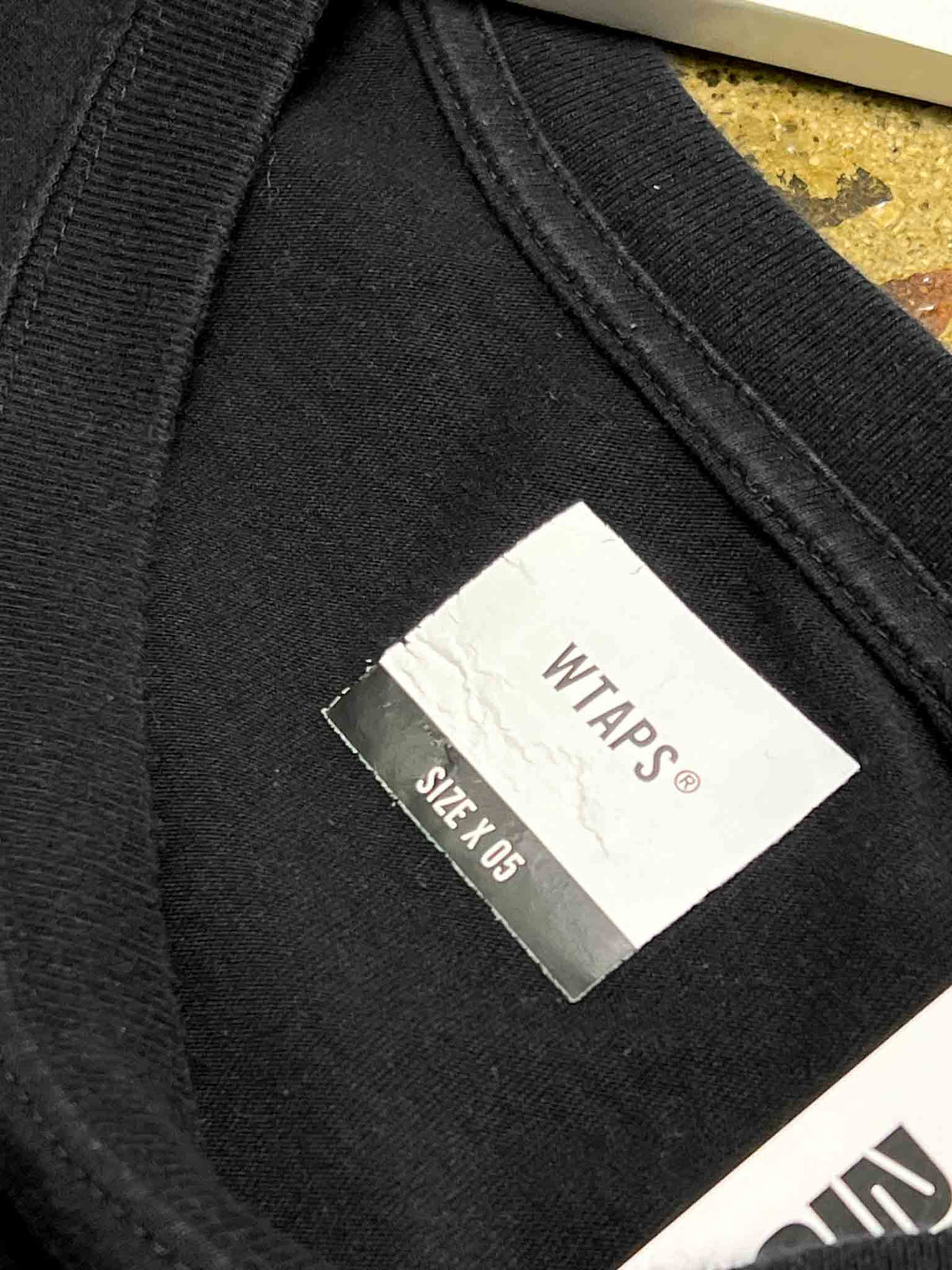 Size XXL | WTAPS Black Cotton Logo T-Shirt