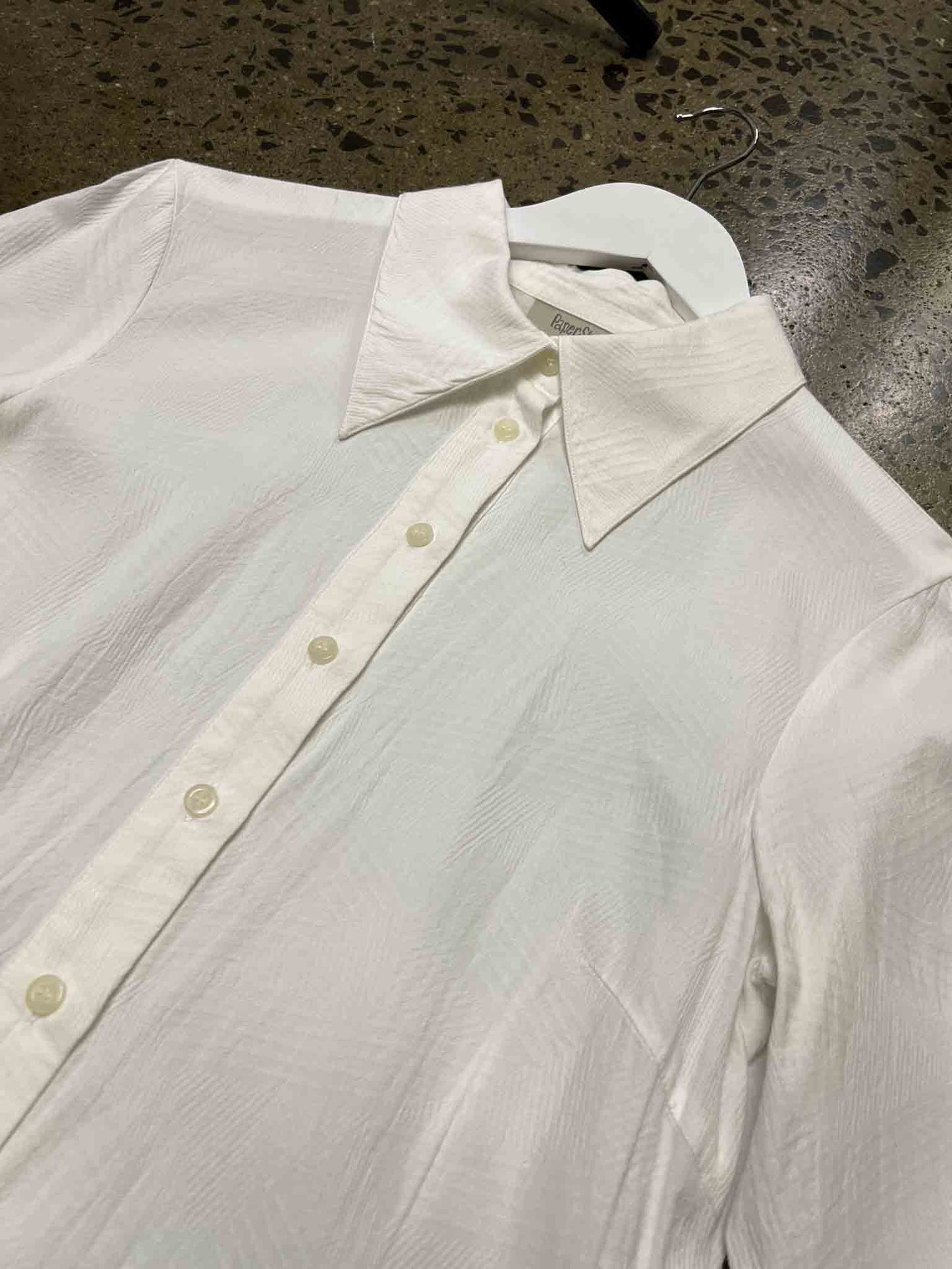 Size M (10) | PaperShadow by Dogstar White Cotton/Linen Mini Dress