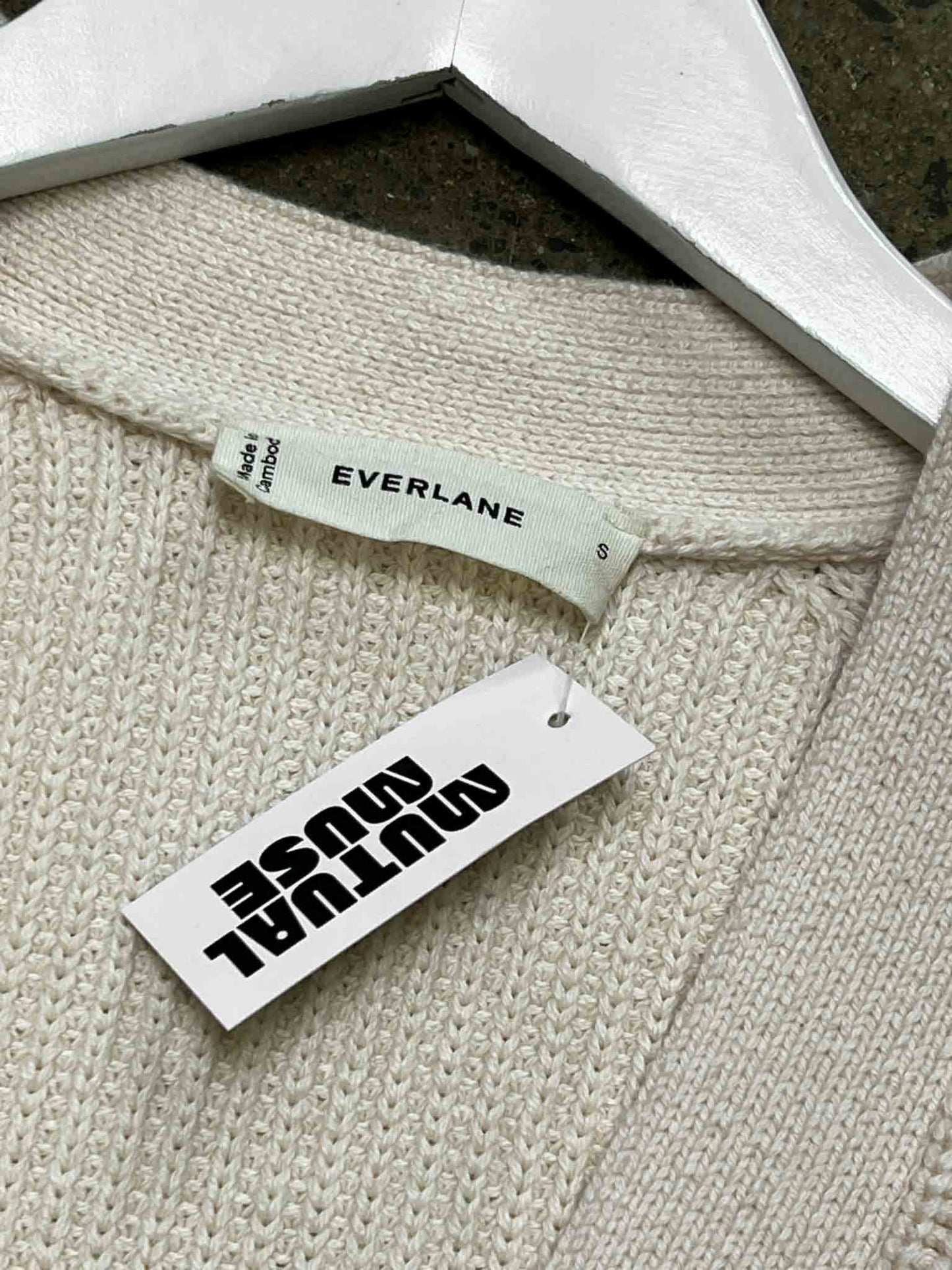 Size S | Everlane Organic Cotton Beige Knitted Cardigan