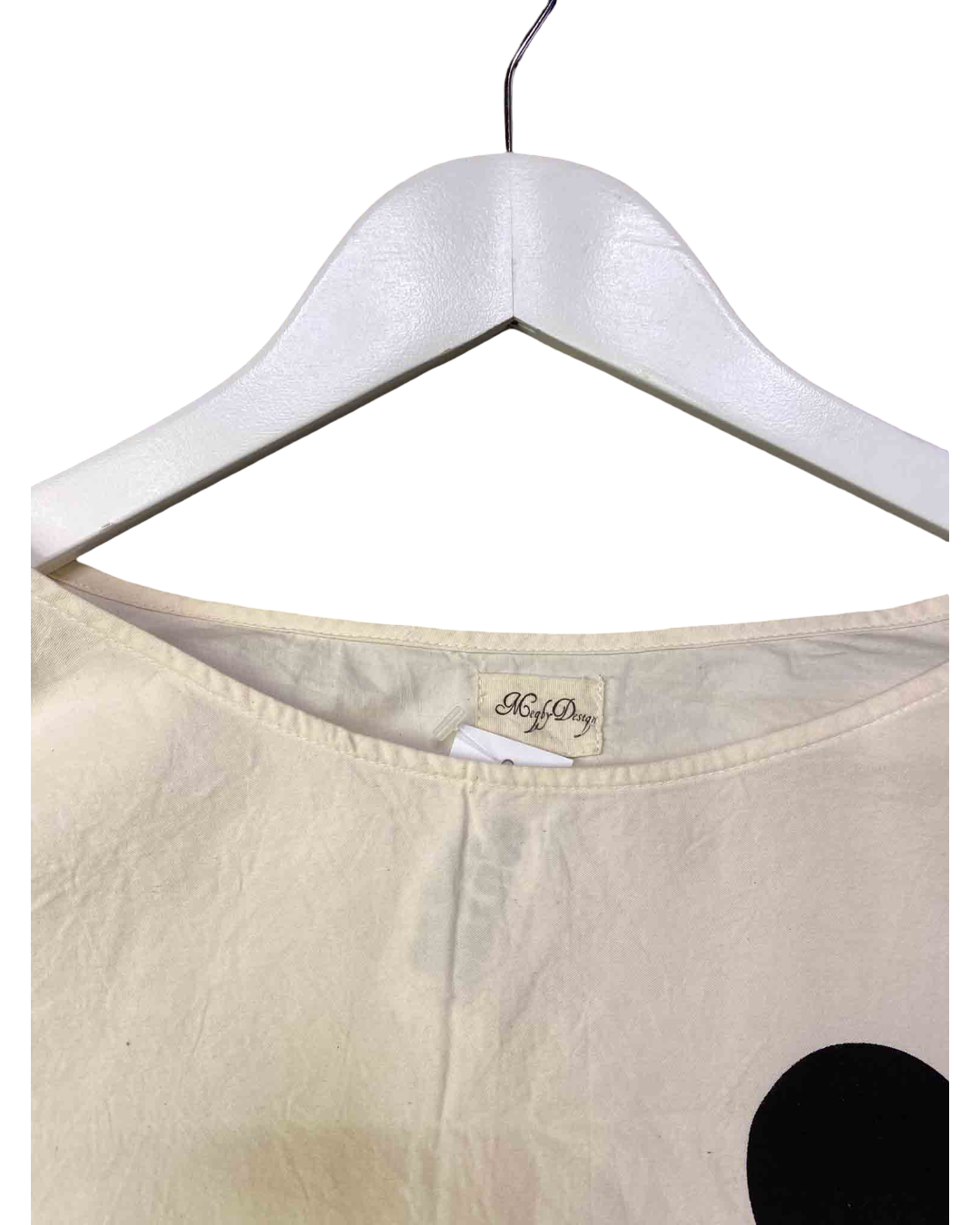 Size L | Meg by Design Cream Polka Dot Top