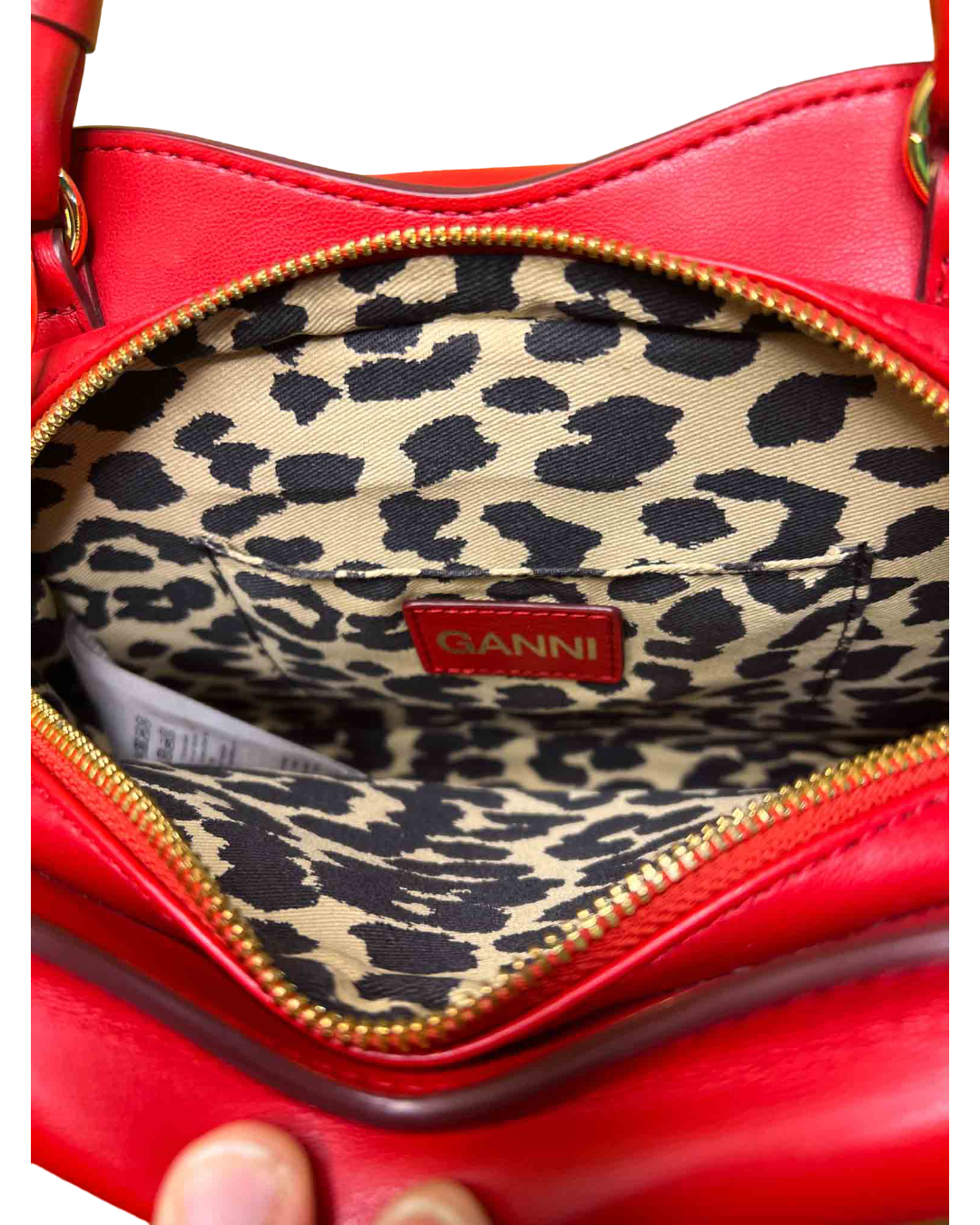 Ganni Red Leather Butterfly Bag