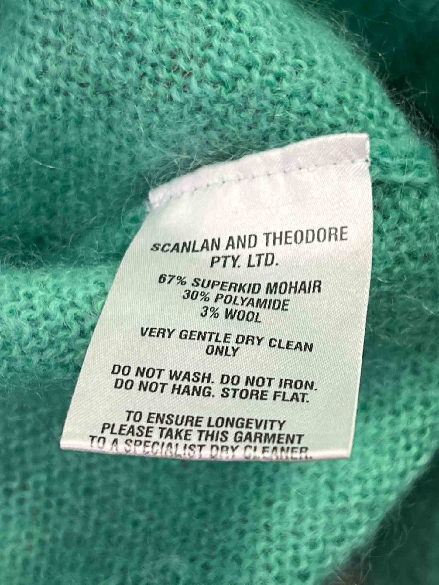 Size S | Scanlan Theodore Green Mohair Knit Jumper