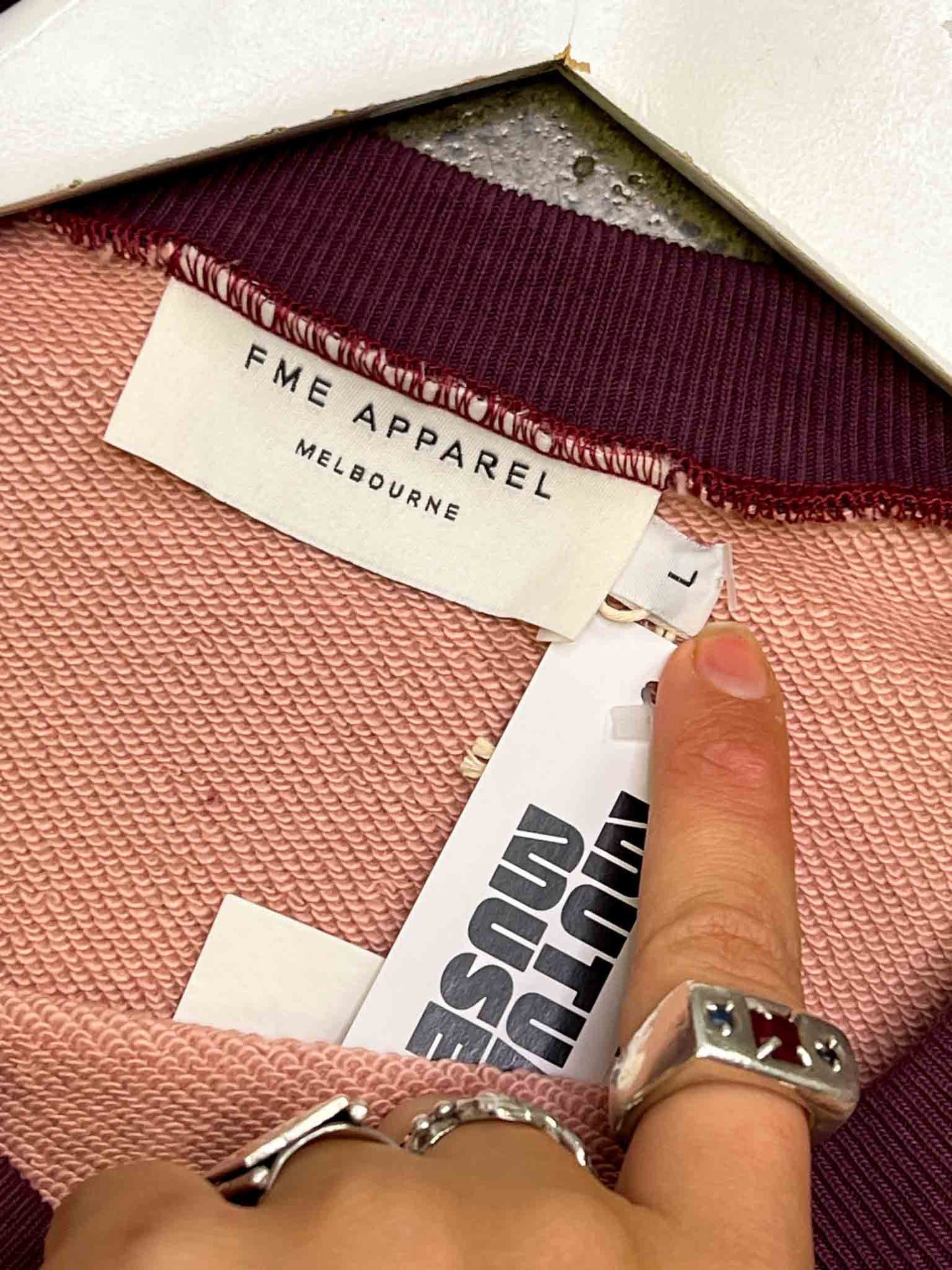 Size L | FME Apparel Pink/Plumb Cotton Crewneck Jumper NWT