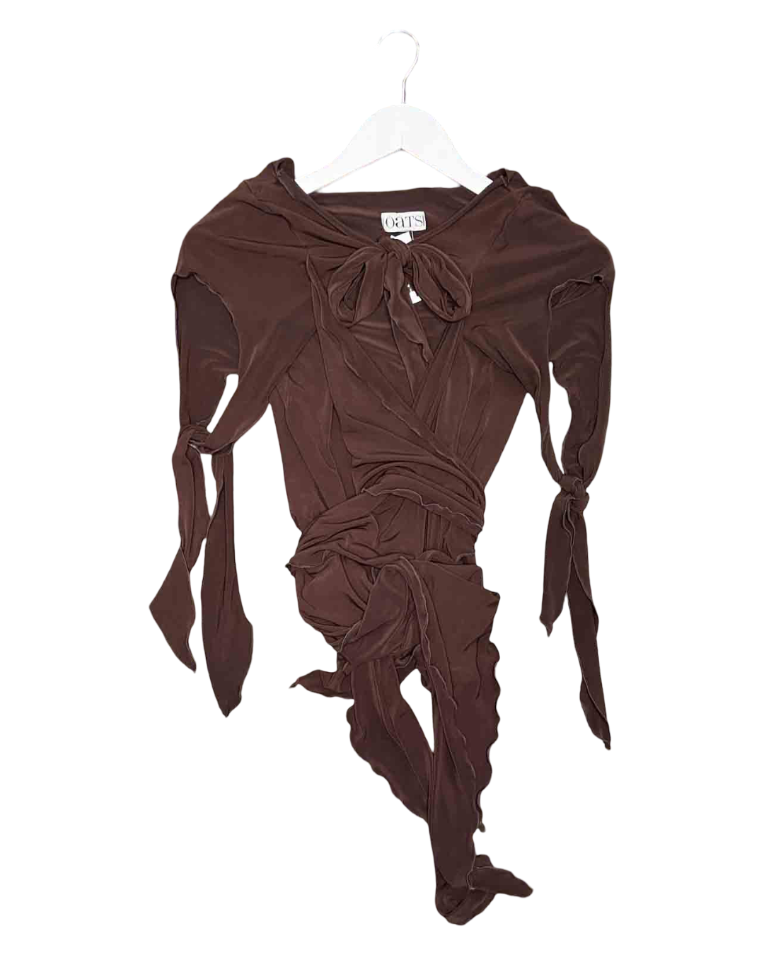Size L | Oats Brown Five Tie Top