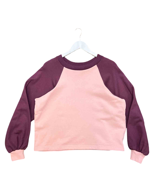 Size L | FME Apparel Pink/Plumb Cotton Crewneck Jumper NWT