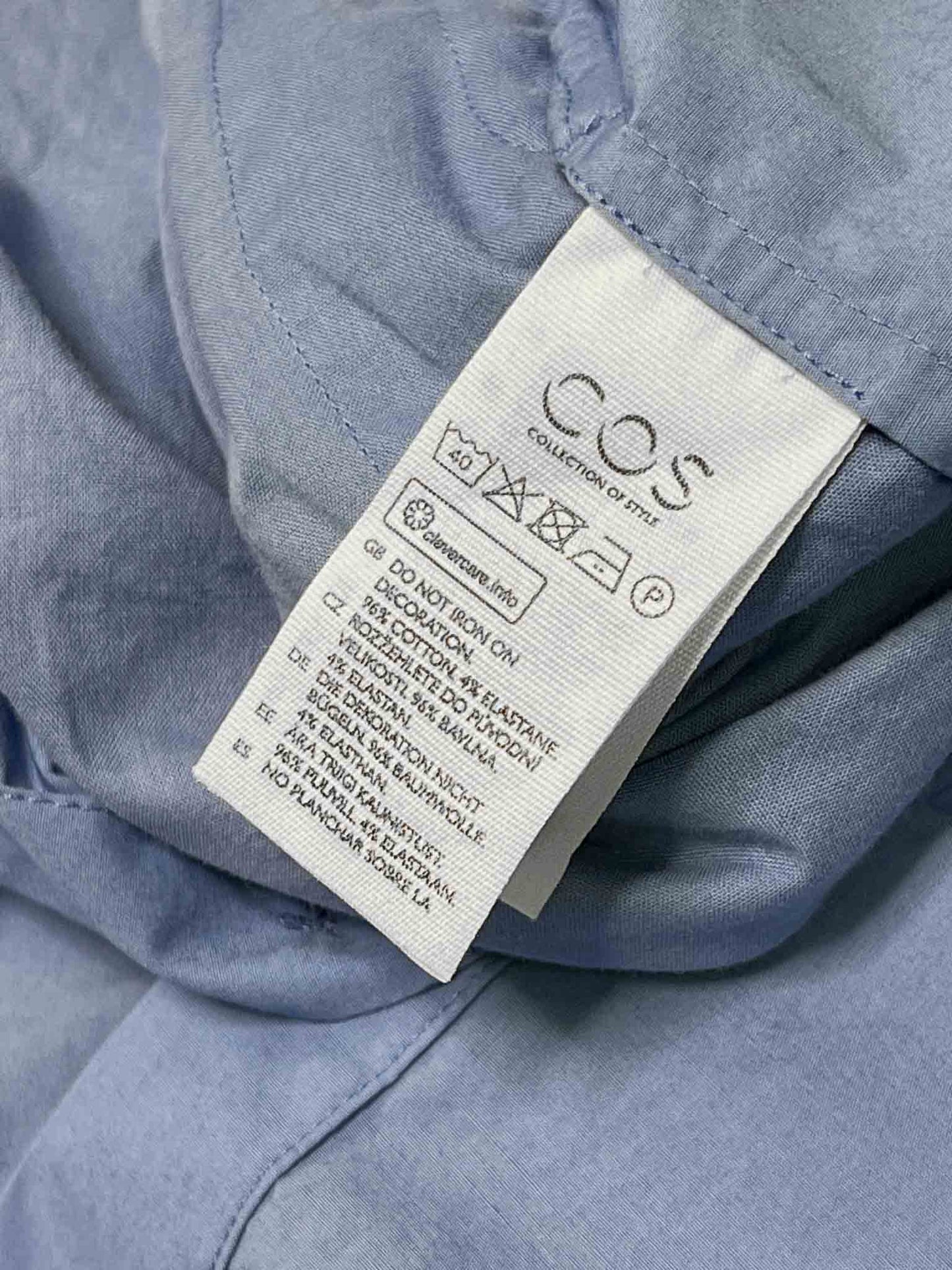 Size 44 (16) | COS Blue Button-Down T-shirt Dress
