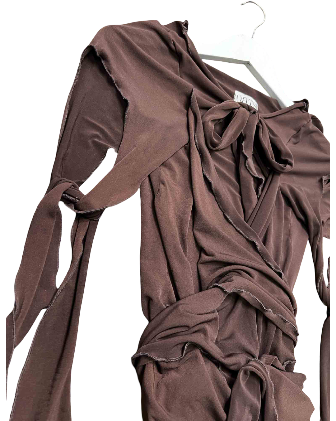 Size L | Oats Brown Five Tie Top