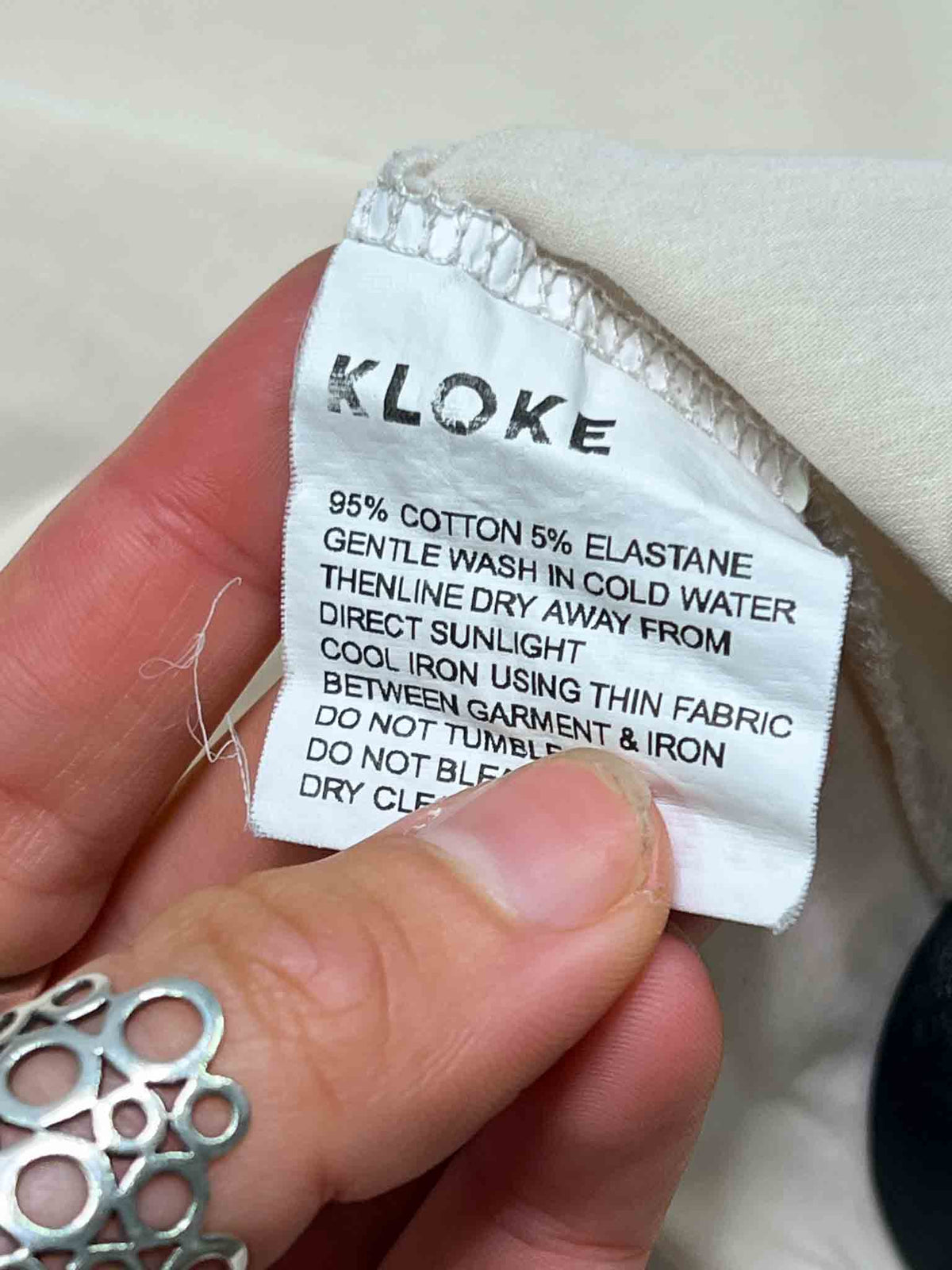 Size S | Kloke Eggshell Cotton Stretch Top