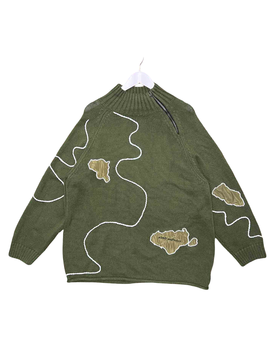 Size L | PAM Green Relief Turtleneck Jumper