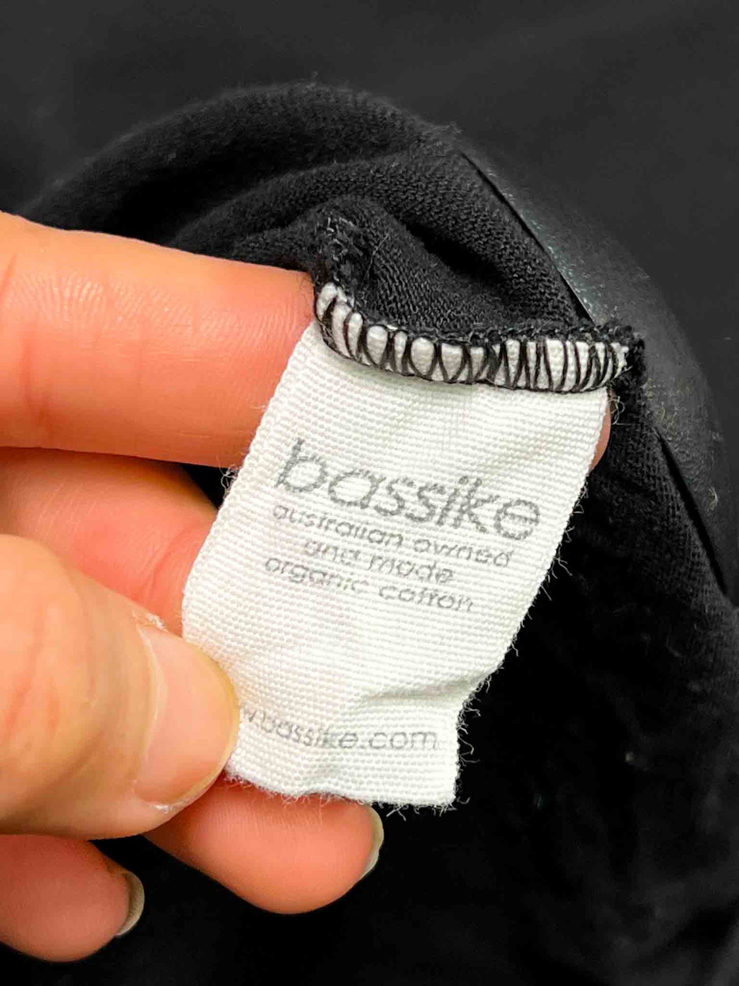 Size XS | Bassike Black Organic Cotton Fitted T-shirt