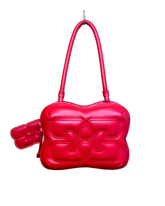 Ganni Red Leather Butterfly Bag