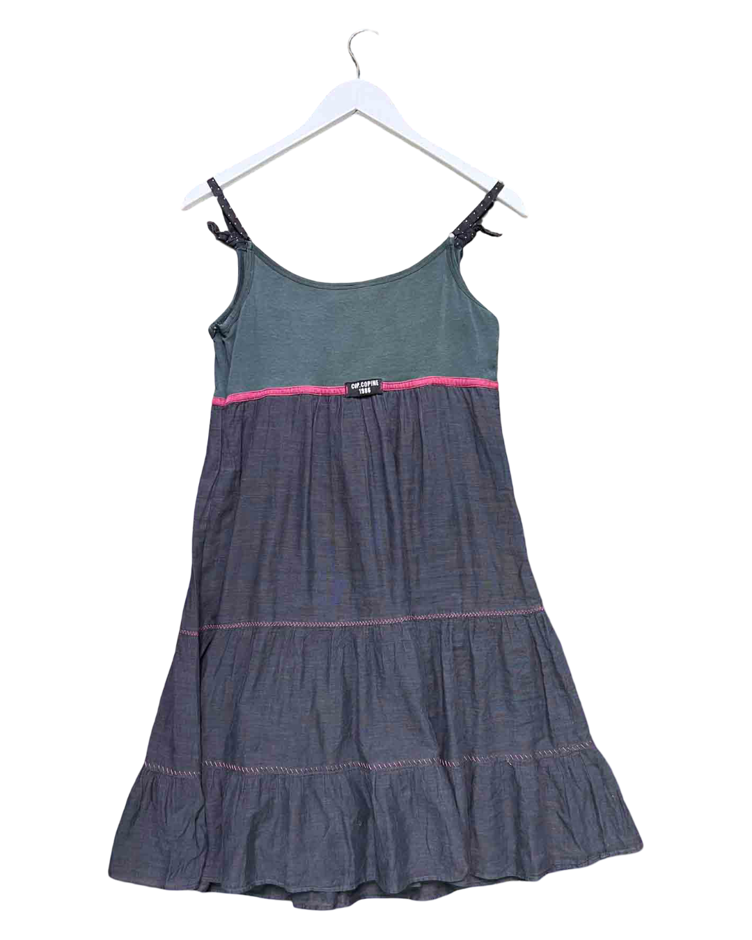 Size L | Cop Copine Grey Tiered Midi Dress