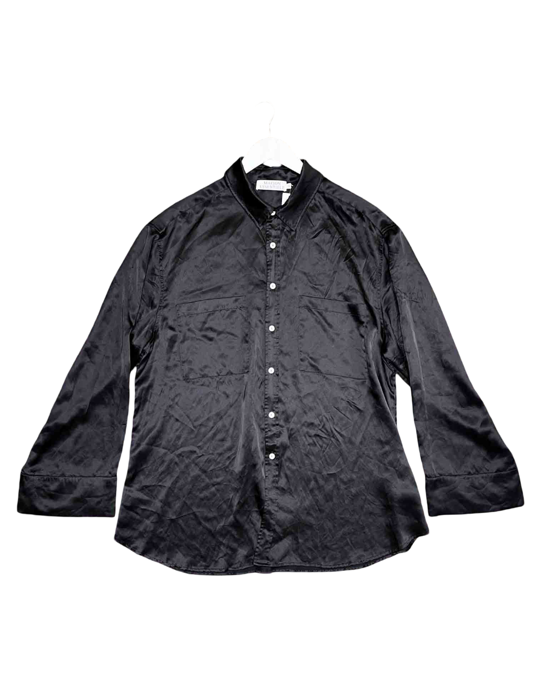 Size M/L | Maison Essentiele Black Silk Shirt