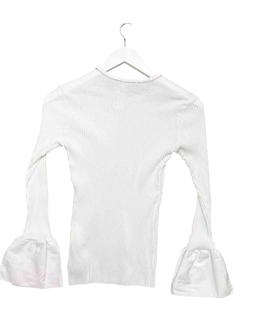 Size 2XS | Bassike White Organic Cotton Flared Top