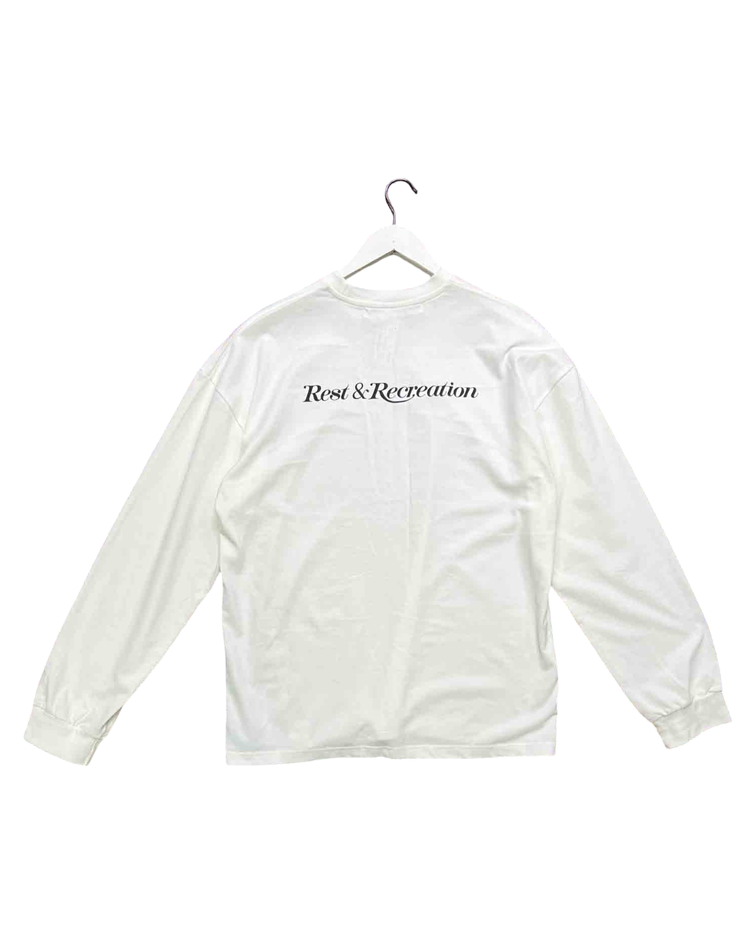 Size M/L | Rest & Recreation White Cotton Long-Sleeve Top