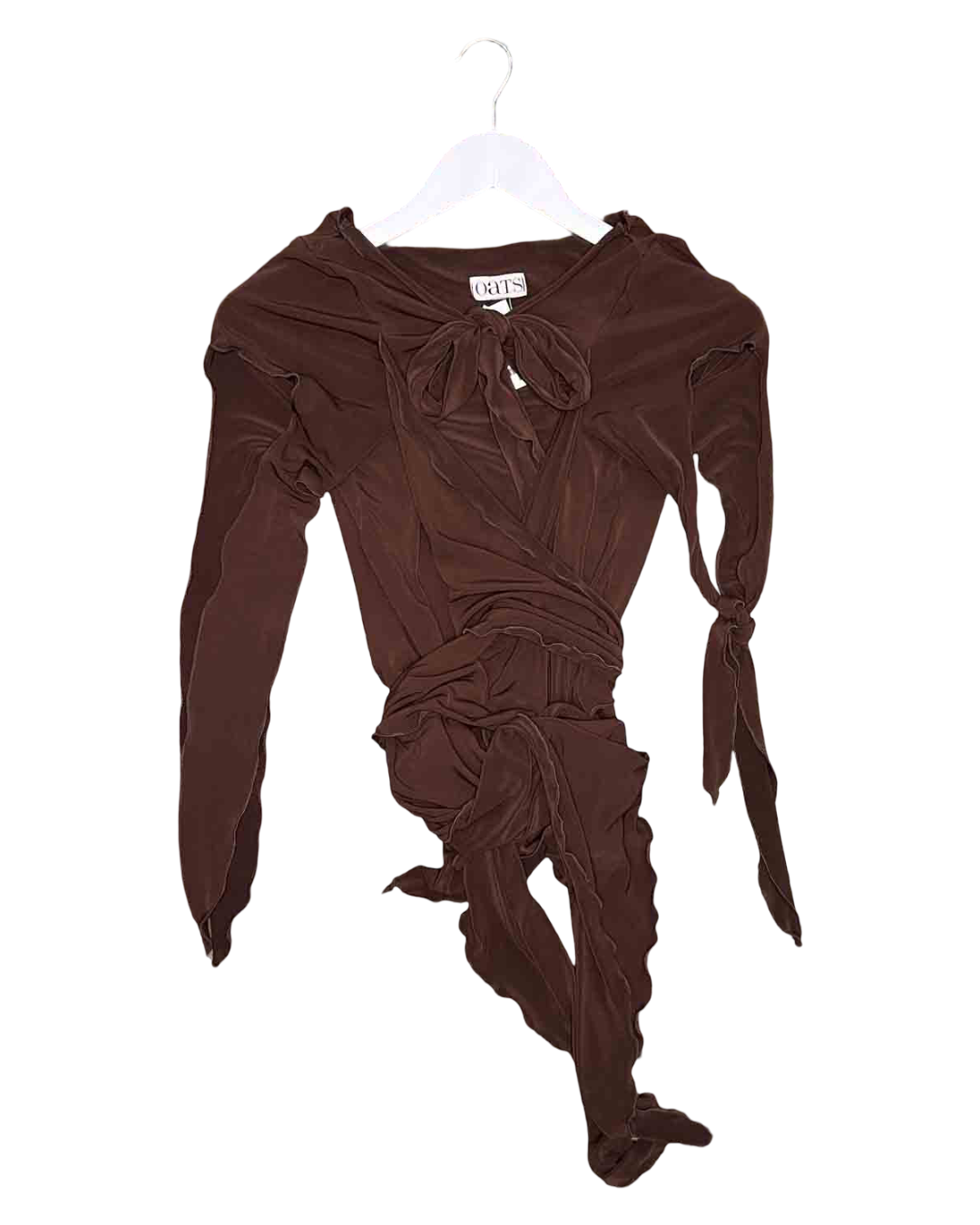 Size L | Oats Brown Five Tie Top