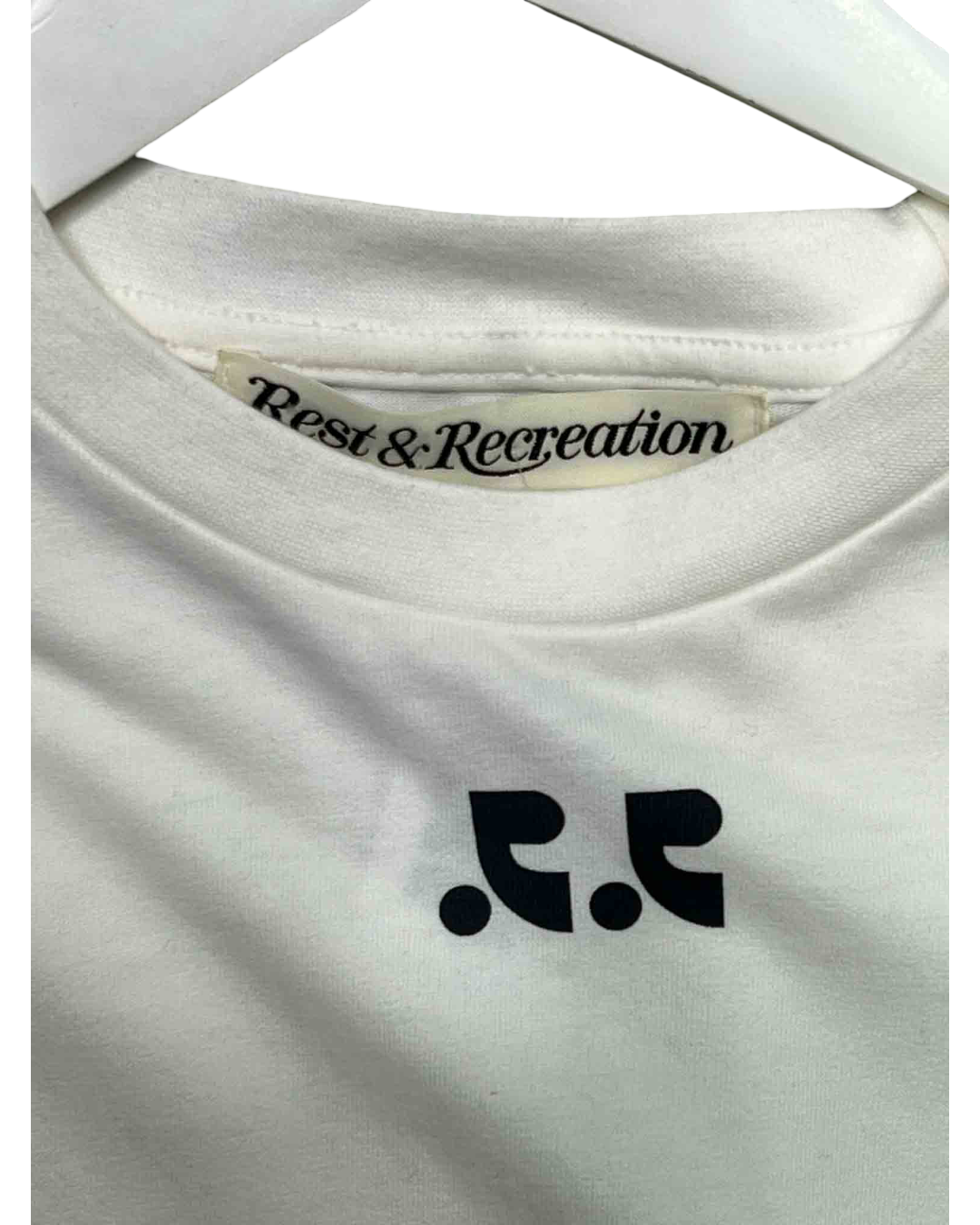 Size M/L | Rest & Recreation White Cotton Long-Sleeve Top