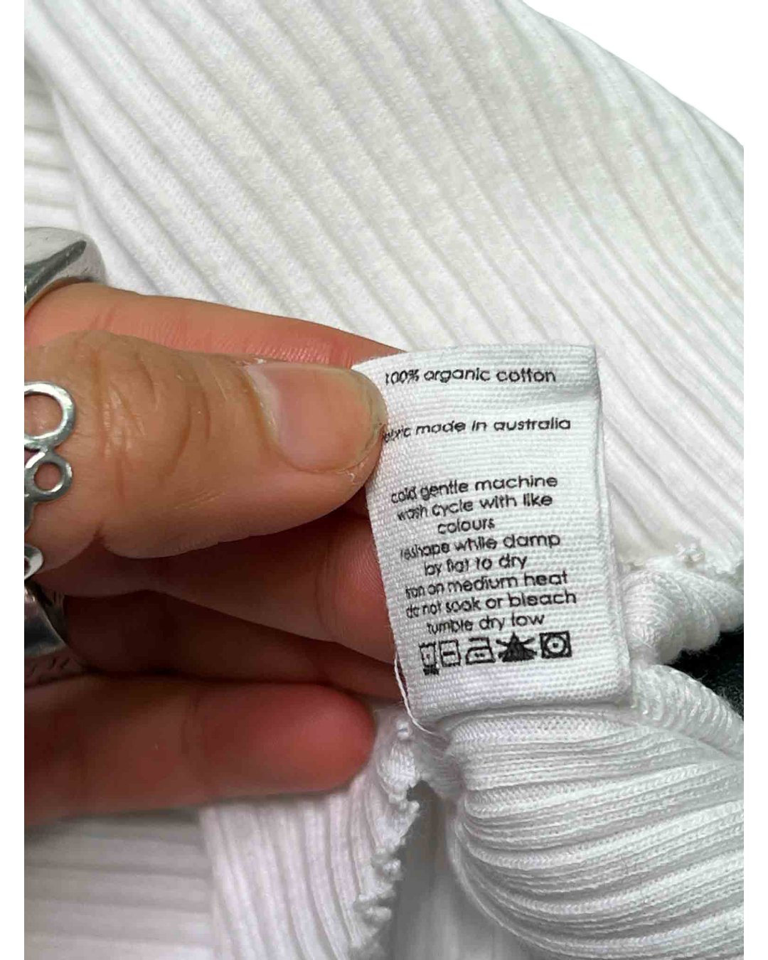 Size 2XS | Bassike White Organic Cotton Flared Top