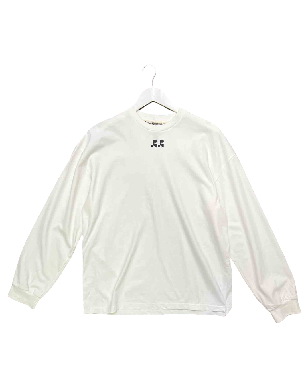 Size M/L | Rest & Recreation White Cotton Long-Sleeve Top