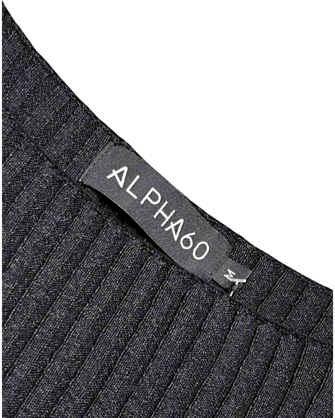 Size M | Alpha60 Black Ribbed Tank Top