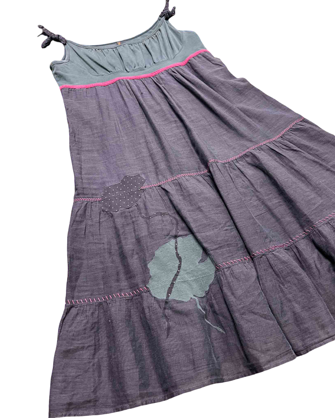 Size L | Cop Copine Grey Tiered Midi Dress