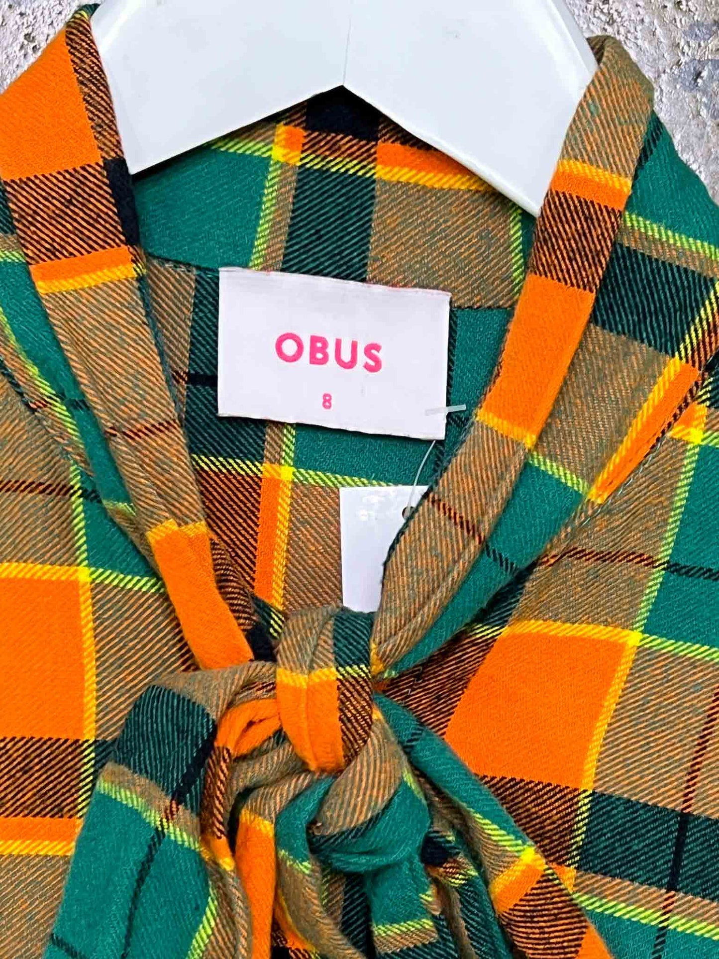 Side 8 | Obus Green/Orange Tartan Midi Dress