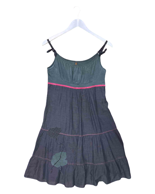Size L | Cop Copine Grey Tiered Midi Dress