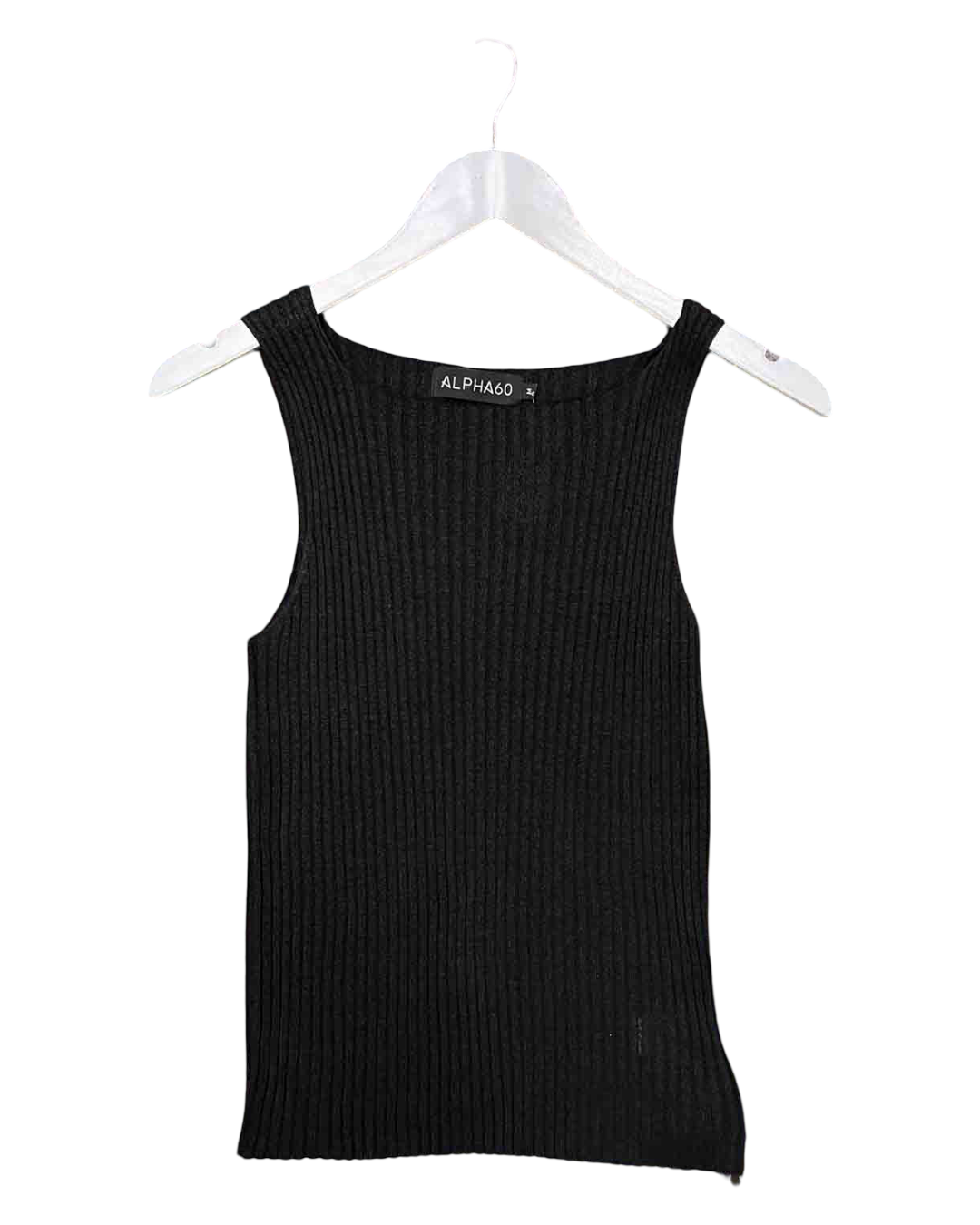 Size M | Alpha60 Black Ribbed Tank Top