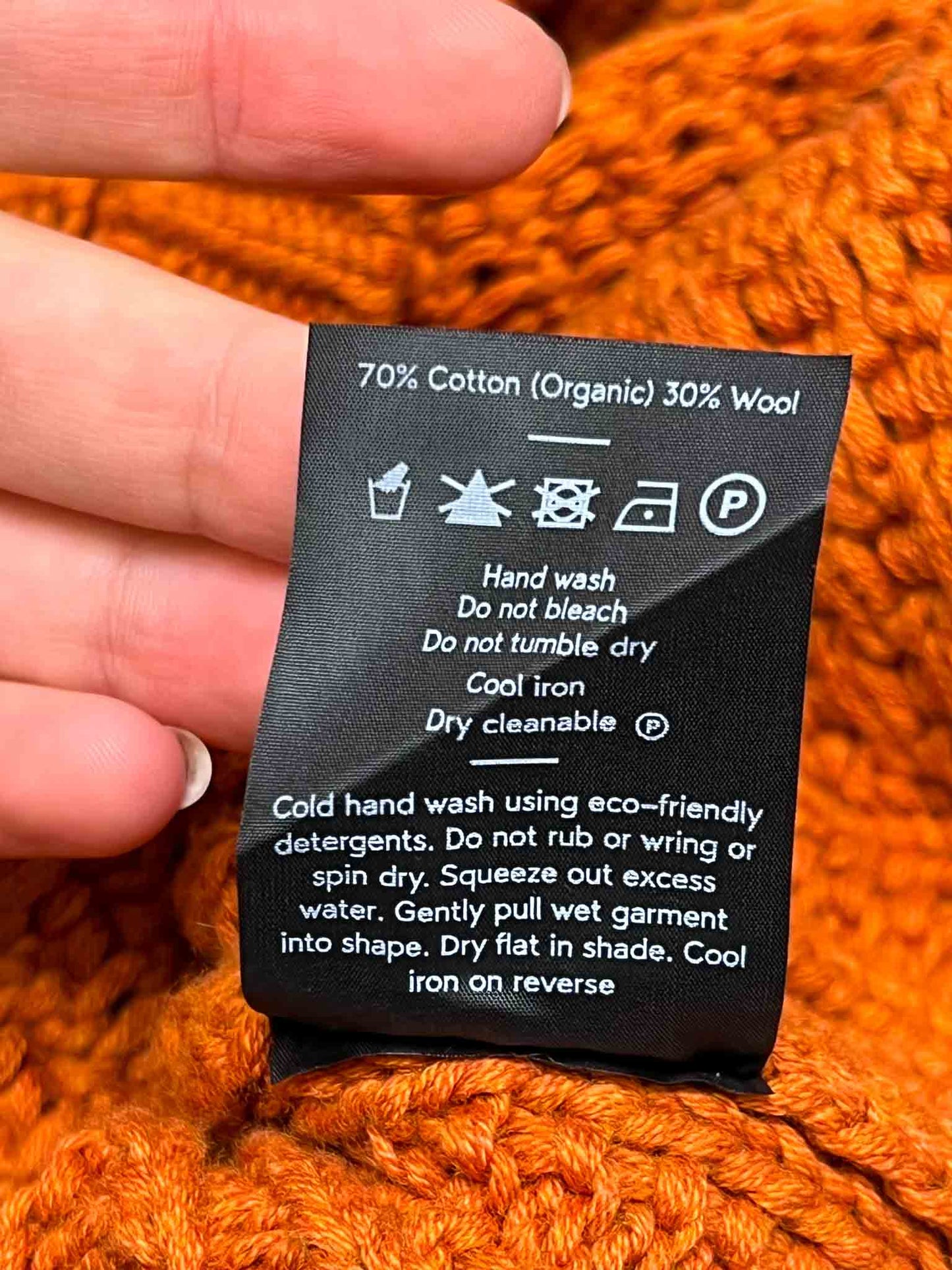 Size M | Elk Orange Wool/ Organic Cotton Knit Vest