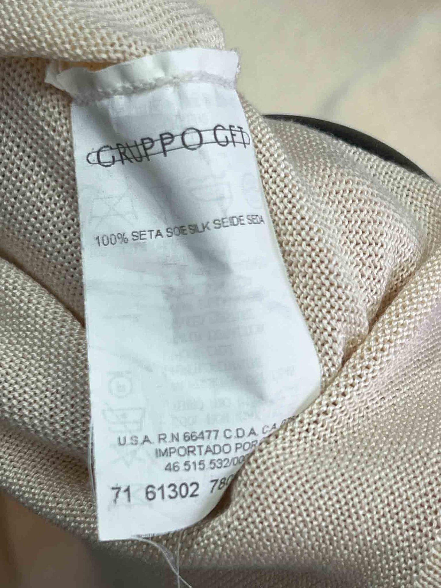 Size M | Valentino Miss V Cream Silk Knitted Top