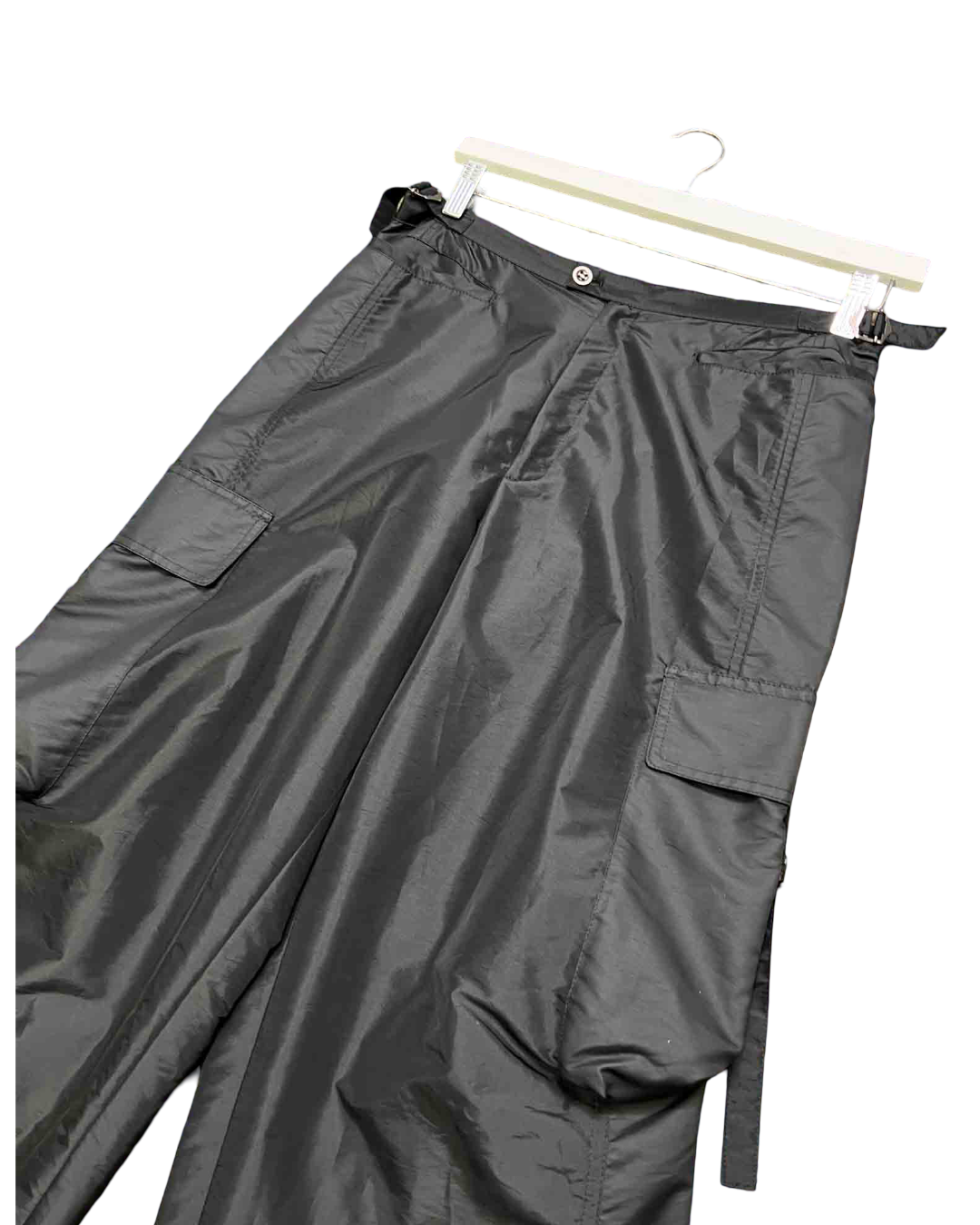 Size 11 | Hiroko Koshino Black Nylon Cargo Pants
