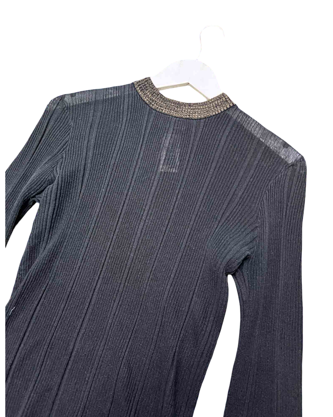 Size M | Ganni Black Sheer Longsleeve