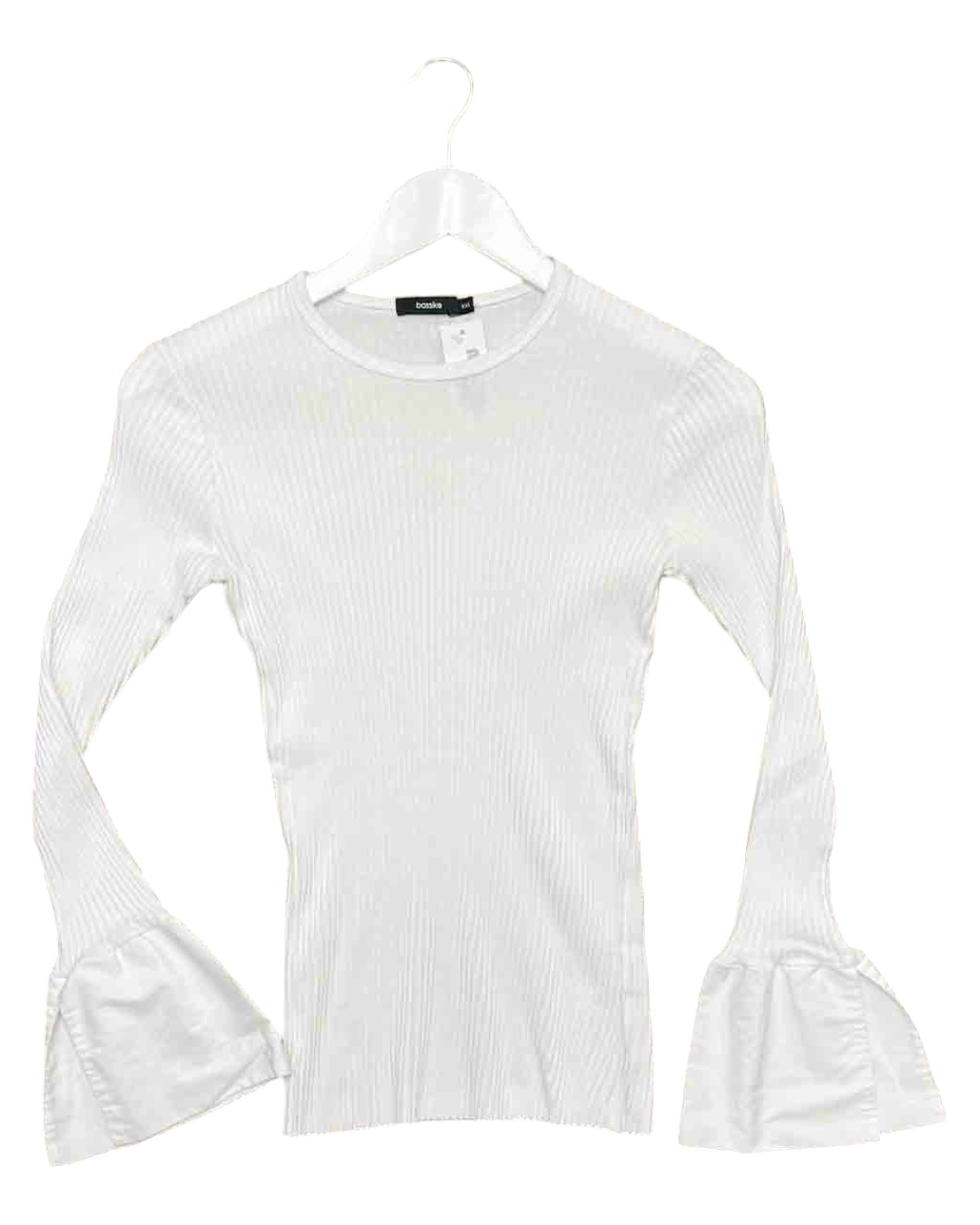 Size 2XS | Bassike White Organic Cotton Flared Top