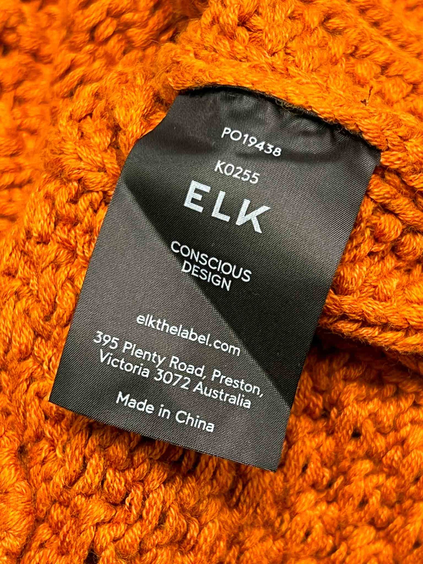 Size M | Elk Orange Wool/ Organic Cotton Knit Vest