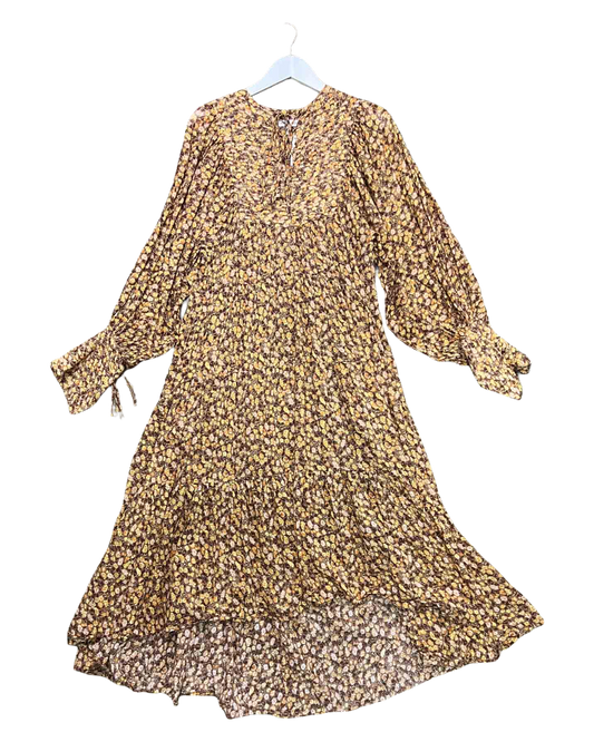 Size M | Shona Joy Floral Pin Tuck Midi Dress