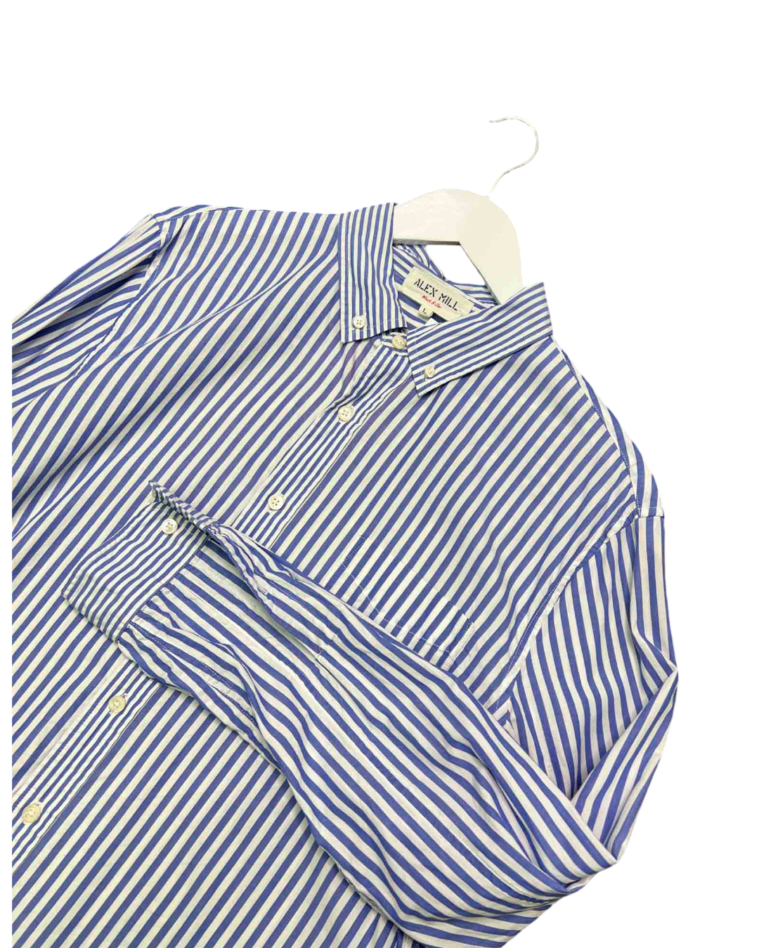 Size L | Alex Mill White and Blue Striped Shirt