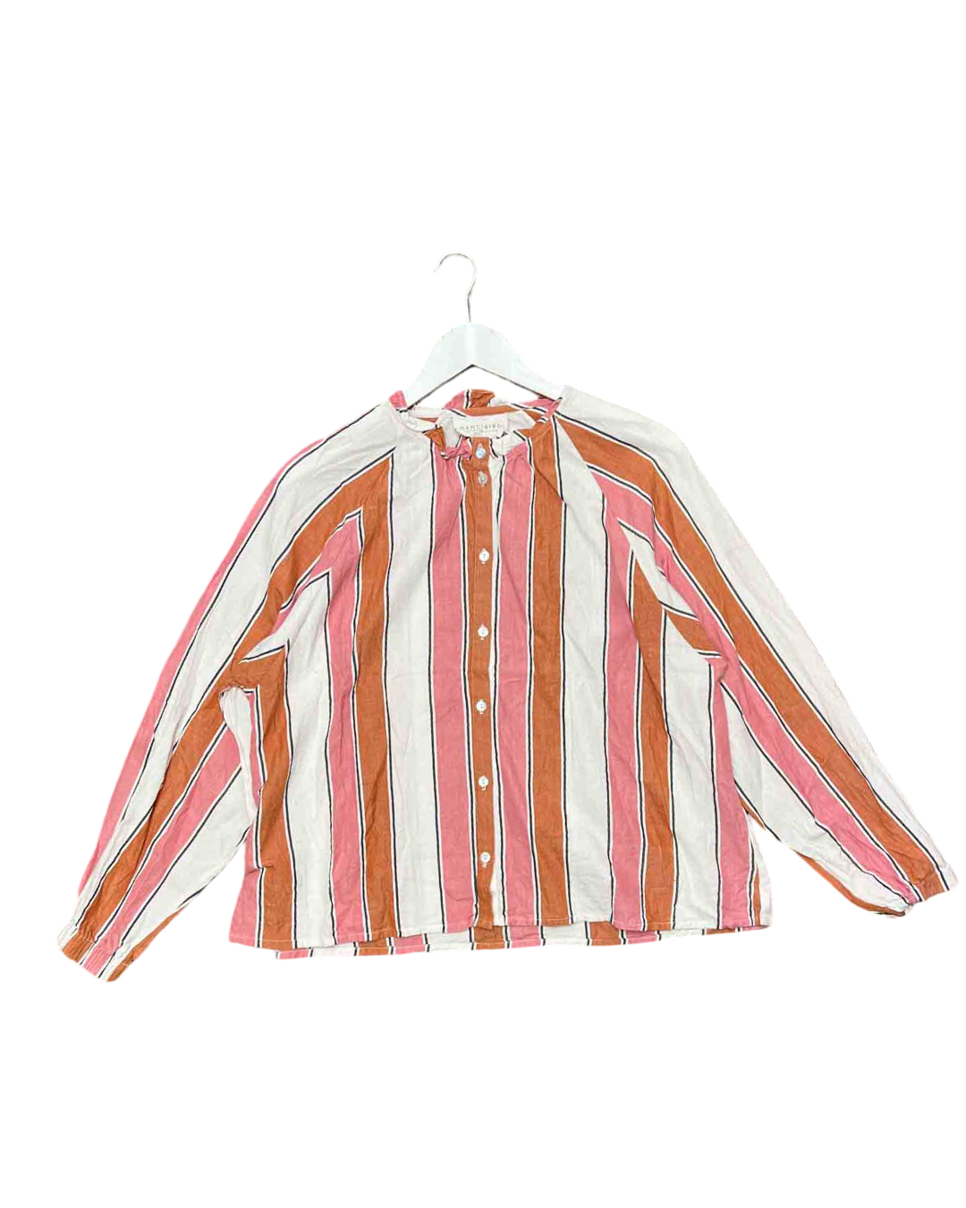 Size 12 | Nancybird Cotton Candy Stripe Collarless Shirt